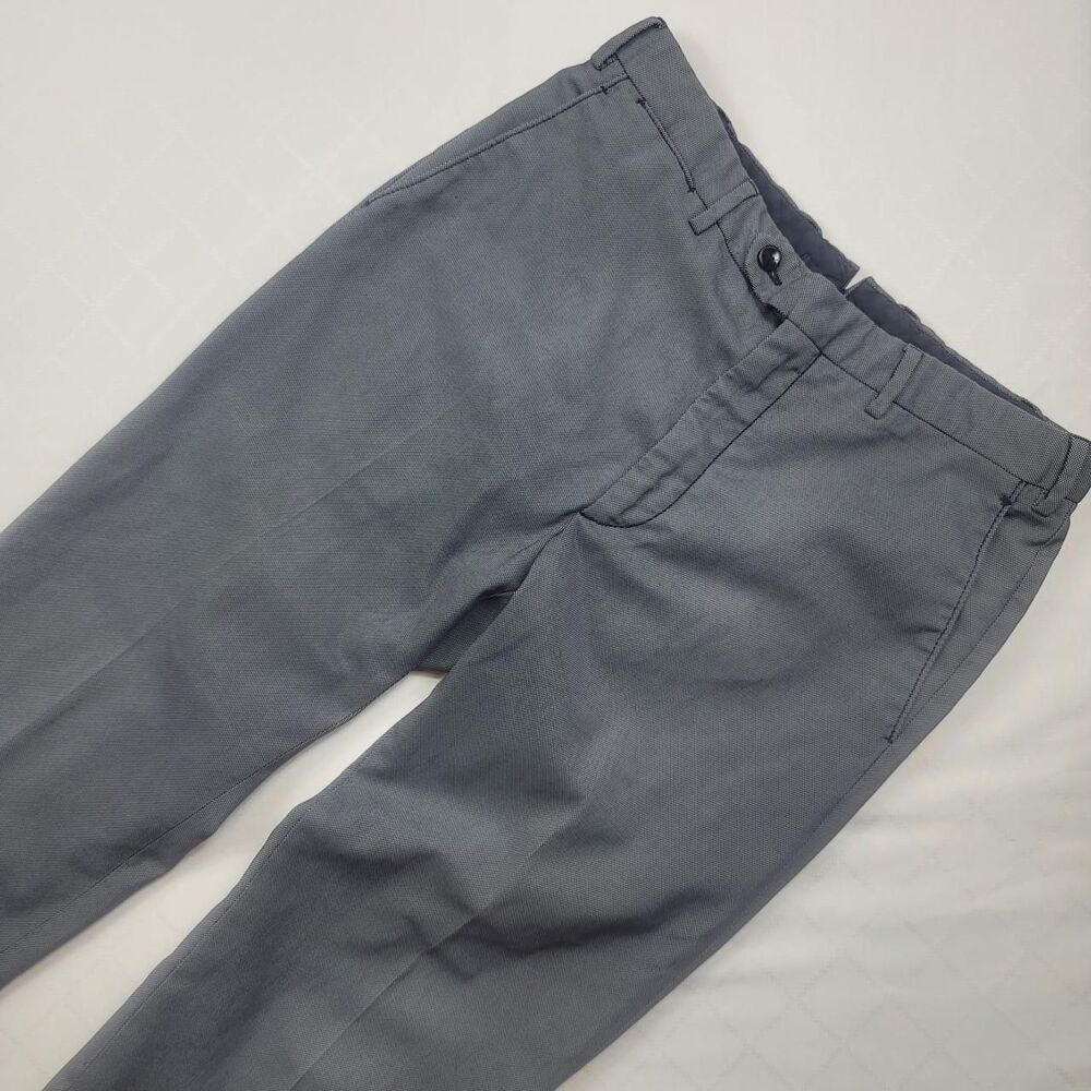 Zanella Navy Dress Pants Made in Italy Blue Stretch Flat Front Men's EU 48 US 32